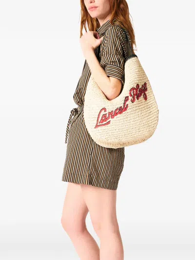 Lancel M Logo-detail Shoulder Bag In Neutral