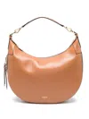Lancel M Zip Shoulder Bag In Brown
