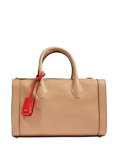 Lancel Medium Bcbg Leather Bowling Bag In Neutral
