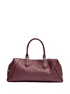 Lancel Medium Boston Leather Tote Bag In Red