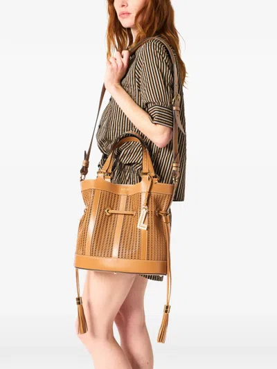 Lancel Medium Cut-out Bucket Bag In Brown