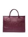 Lancel Medium Embossed-logo Tote Bag In Red