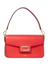 Lancel Medium Leather Shoulder Bag In Red