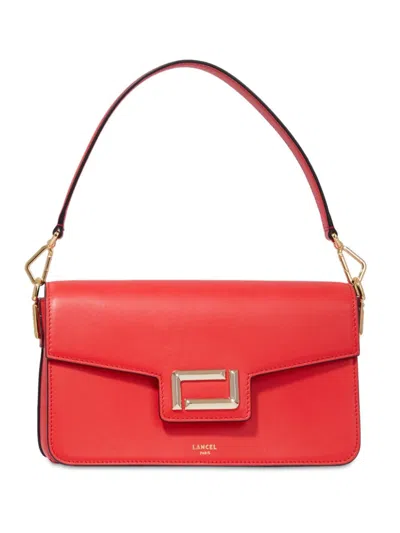 Lancel Medium Leather Shoulder Bag In Jq Kiss Red