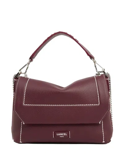 Lancel Medium Nino Leather Shoulder Bag In Burgundy