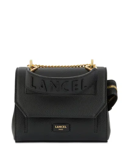 Lancel Medium Ninon De  Leather Flap Bag In Black