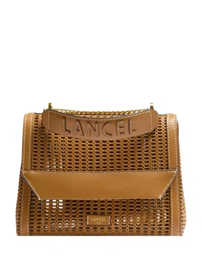 Lancel Medium Ninon De  Perforated Shoulder Bag In Neutral
