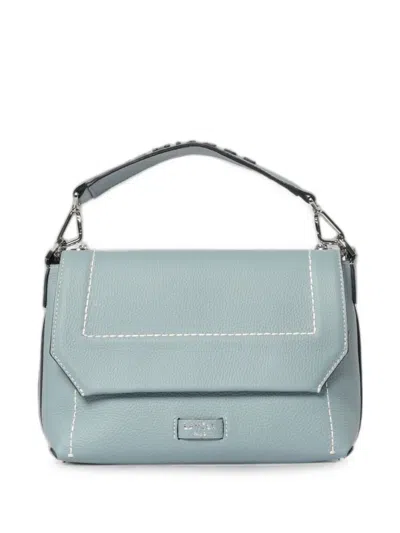 Lancel Medium Ninon Soft Grained Leather Shoulder Bag In Blue