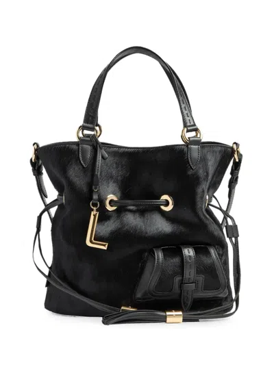 Lancel Medium Premier Flirt Leather Bucket Bag In Black