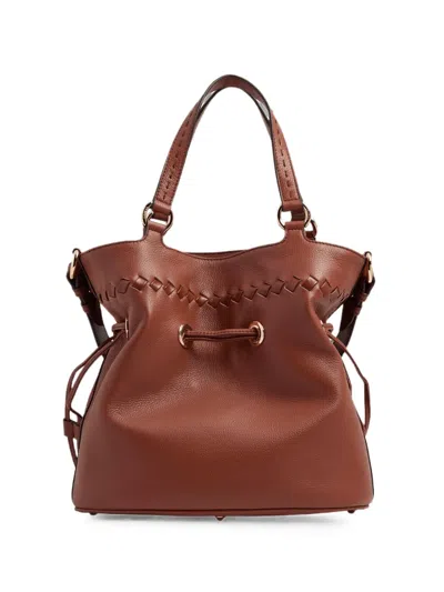 Lancel Medium Premier Flirt Whipstitched Bucket Bag In Brown