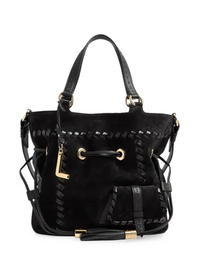 Lancel Medium Premier Flirt Whipstitched Leather Bucket Bag In Black