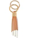 Lancel Medium Tassel Leather Keyring In Neutrals