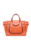 Lancel Medium Thea Grained Handbag In Orange