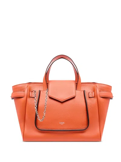 Lancel Medium Thea Grained Handbag In Orange