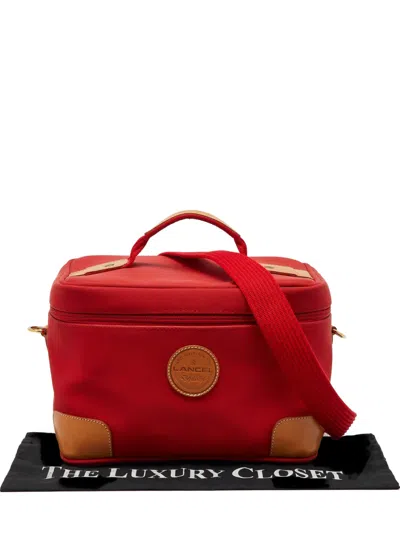 Pre-owned Lancel Medium Travel Bag In Red