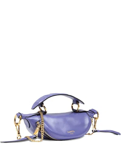 Lancel Mini Origami Curved Leather Crossbody Bag In Blue