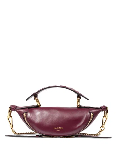 Lancel Mini Origami Zip Quilted-handle Chain Crossbody Bag In Purple
