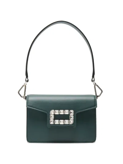 Lancel Mini Strass Flap Shoulder Bag In Green