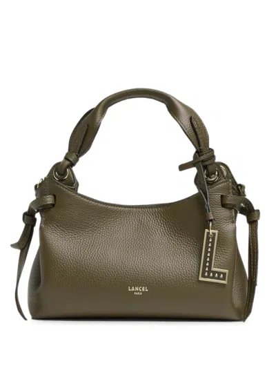 Lancel Mini Swann Grained Leather Tote Bag In Green