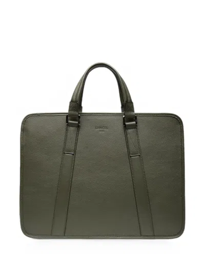 Lancel Mistral Logo-embossed Pebbled Laptop Bag In Green