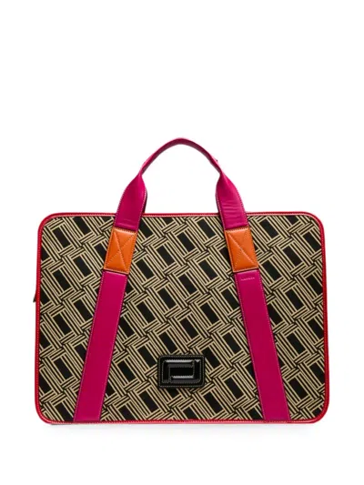 Lancel Mistral Monogram-jacquard Leather-trim Weekend Bag In Multi