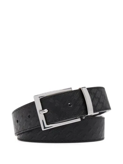 Lancel Monogram-embossed Leather Belt In Black
