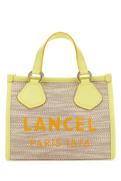 Lancel Small Summer Canvas Crossbody Bag In Ec Natural Lime Mango