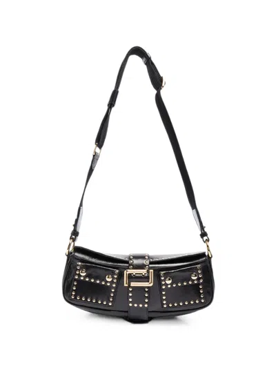 Lancel Multipocket Studded Leather Shoulder Bag In Black