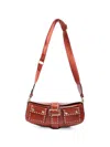 Lancel Multipocket Stud-embellished Shoulder Bag In Orange