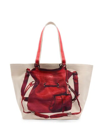 Lancel My Flirt Printed Tote Bag In Red
