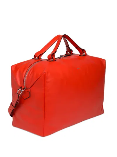 Lancel Neo Pop Leather Travel Bag In Red