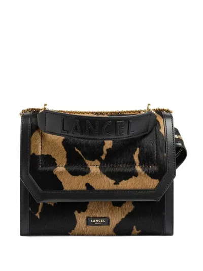 Lancel Ninon Animal-print Shoulder Bag In Black
