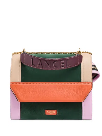 Lancel Ninon Colour-block Leather Shoulder Bag In Black