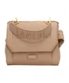Lancel Small Ninon De  Leather Flap Bag In Neutral
