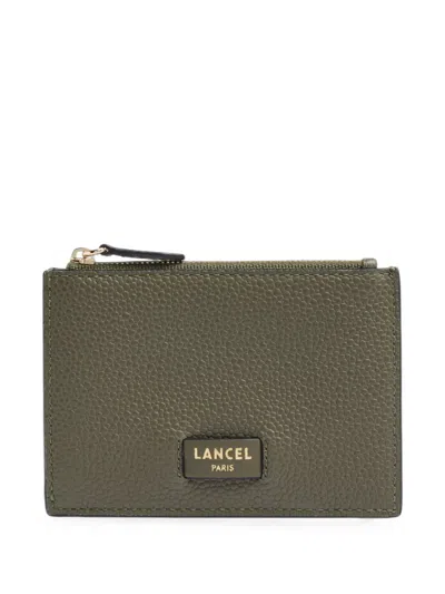 Lancel Ninon Grained Leather Cardholder In Green