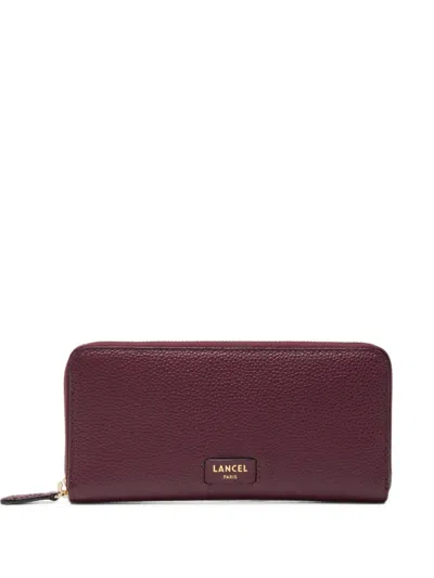 Lancel Ninon Grained Leather Wallet In Burgundy