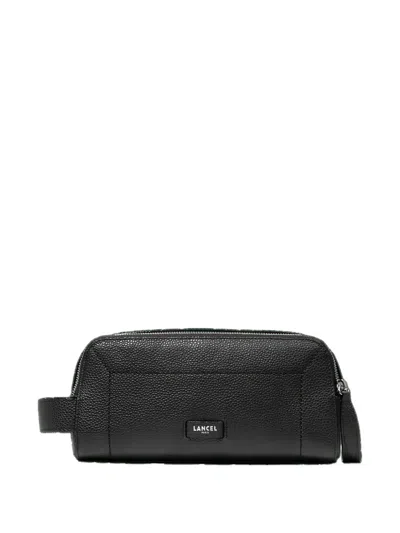 Lancel Ninon Leather Zip-top Toiletry Bag In Black
