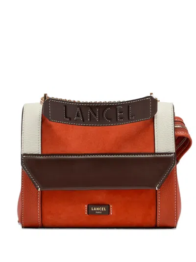 Lancel Ninon Logo Handle Flap Tote Bag In Orange