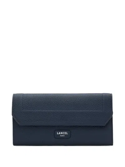 Lancel Ninon Logo-patch Leather Wallet In Blue