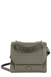 Lancel Ninon M Shoulder Bag With Textured Leather In Gray