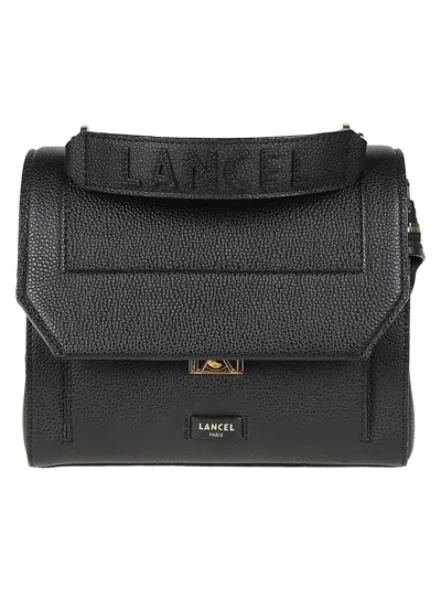 Lancel Ninon Medium Flap Cow Leather Shoulder Bag In Grey