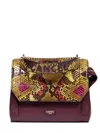 Lancel Ninon Python Flap Cross Body Bag In Purple