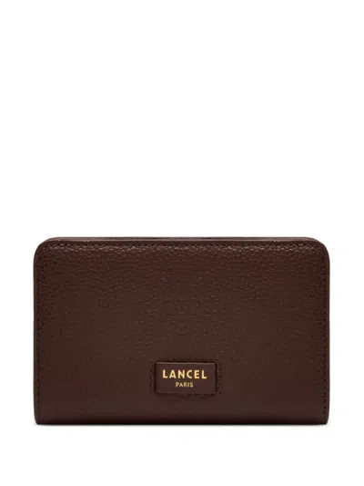Lancel Ninon Rectangular-zip Leather Wallet In Brown