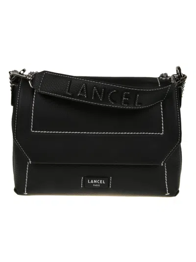 Lancel Ninon Soft Medium Flap Shoulder Bag In Black