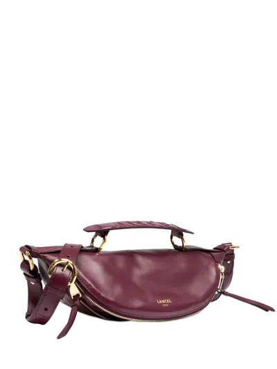 Lancel Origami Curved Leather Crossbody Bag In Red
