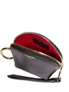 Lancel Origami Half-moon Keyring Coin Purse In Black