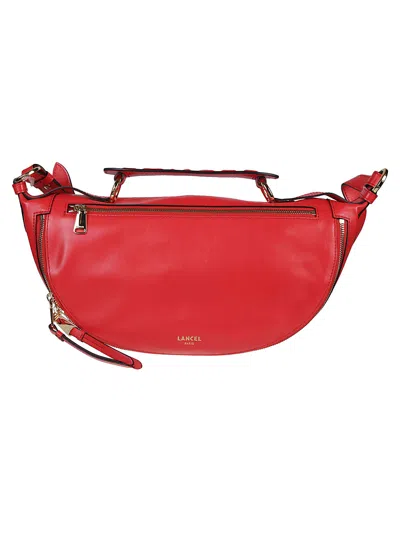 Lancel Origami Leather Midi Crossbody Bag In Orange