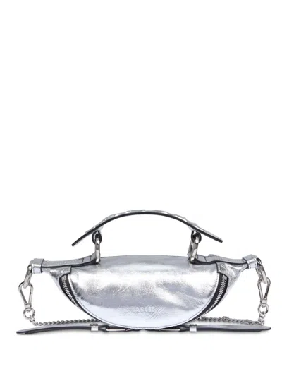 Lancel Origami Mini Zip Crossbody Bag In Silver