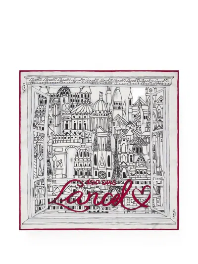 Lancel Paris A La Fenetre Printed Scarf In White
