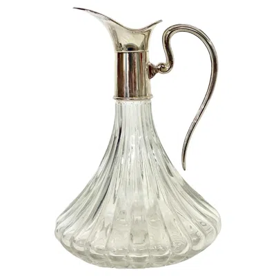 Pre-owned Lancel Paris Crystal Decanter With Silver-plated Neck, Mid-century